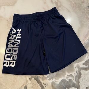 Under Armour Boys Dark Blue Athletic Shorts